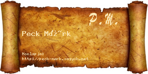 Peck Márk névjegykártya