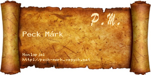 Peck Márk névjegykártya